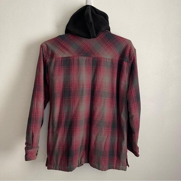 Dickies men’s Shacket Red Black & Grey Plaid Full Zip and snap button size M - Picture 2 of 11